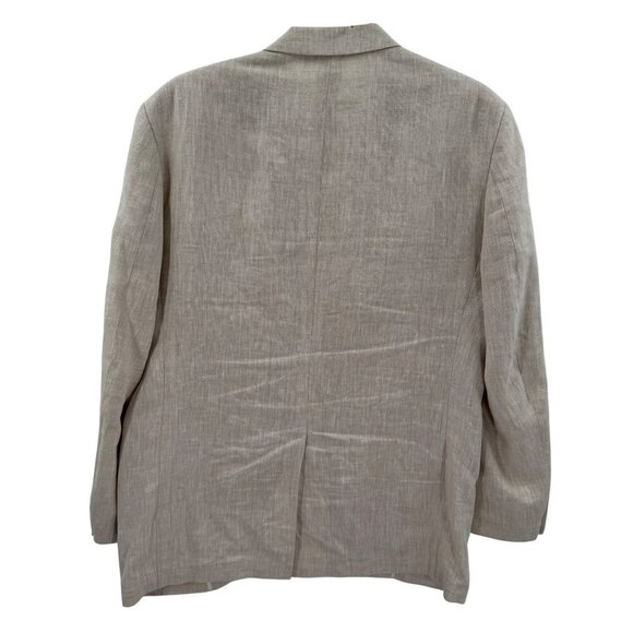 Palm Beach 1922 Mens 100% Linen Cream Blazer Size 44L Classic Two-Button Design - Picture 2 of 7